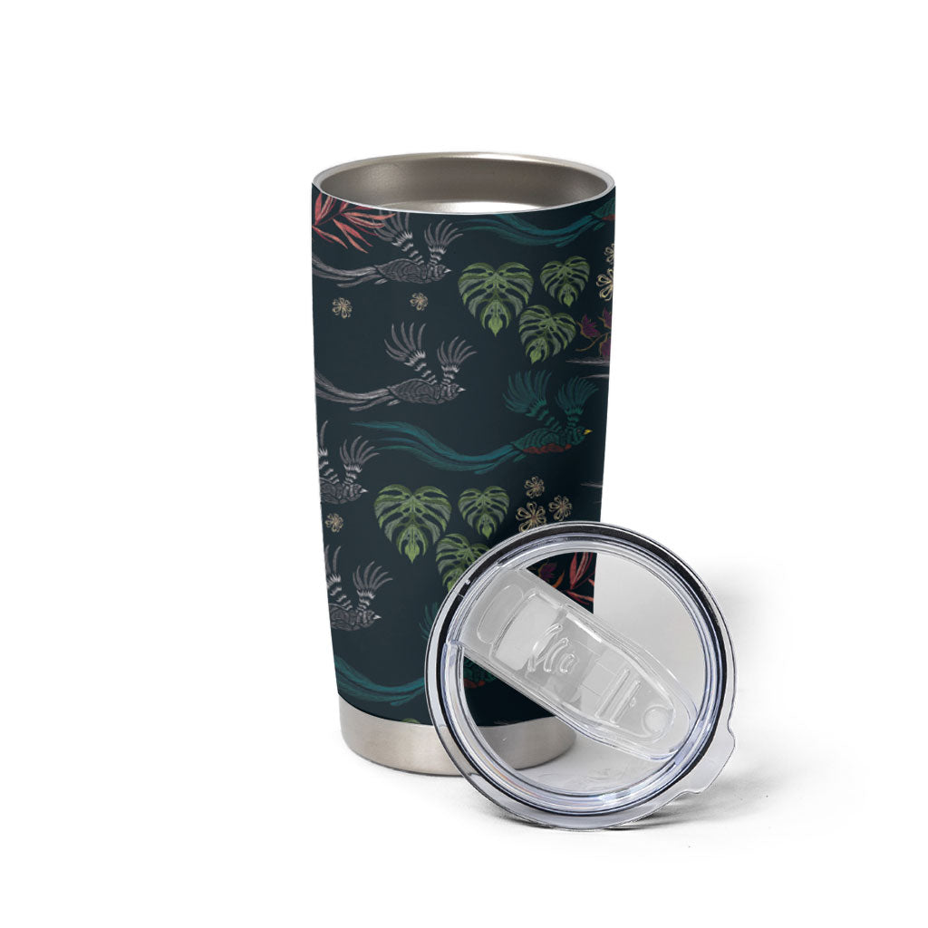 Guatemala Quetzal Bird Pattern Tumbler Cup Embroidery Effect