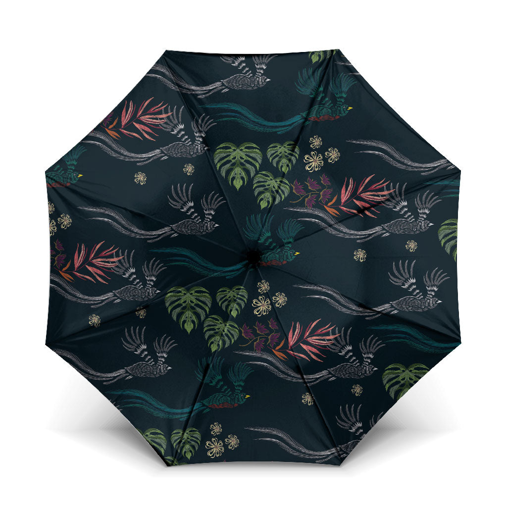 Guatemala Quetzal Bird Pattern Umbrella Embroidery Effect
