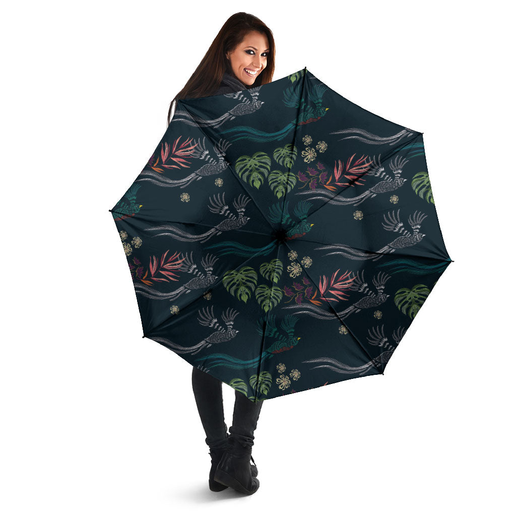 Guatemala Quetzal Bird Pattern Umbrella Embroidery Effect