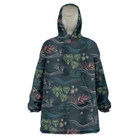 Guatemala Quetzal Bird Pattern Wearable Blanket Hoodie Embroidery Effect