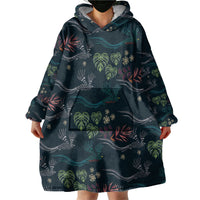Guatemala Quetzal Bird Pattern Wearable Blanket Hoodie Embroidery Effect