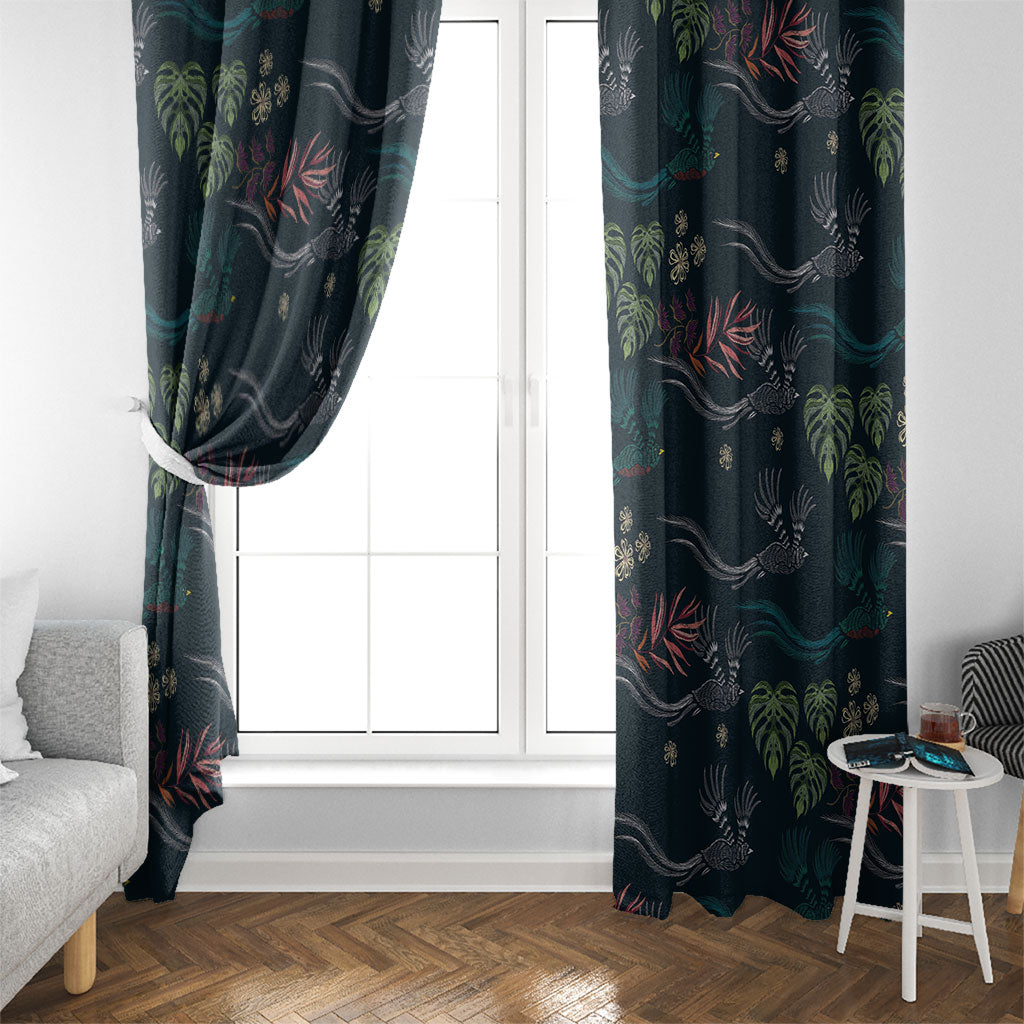 Guatemala Quetzal Bird Pattern Window Curtain Embroidery Effect