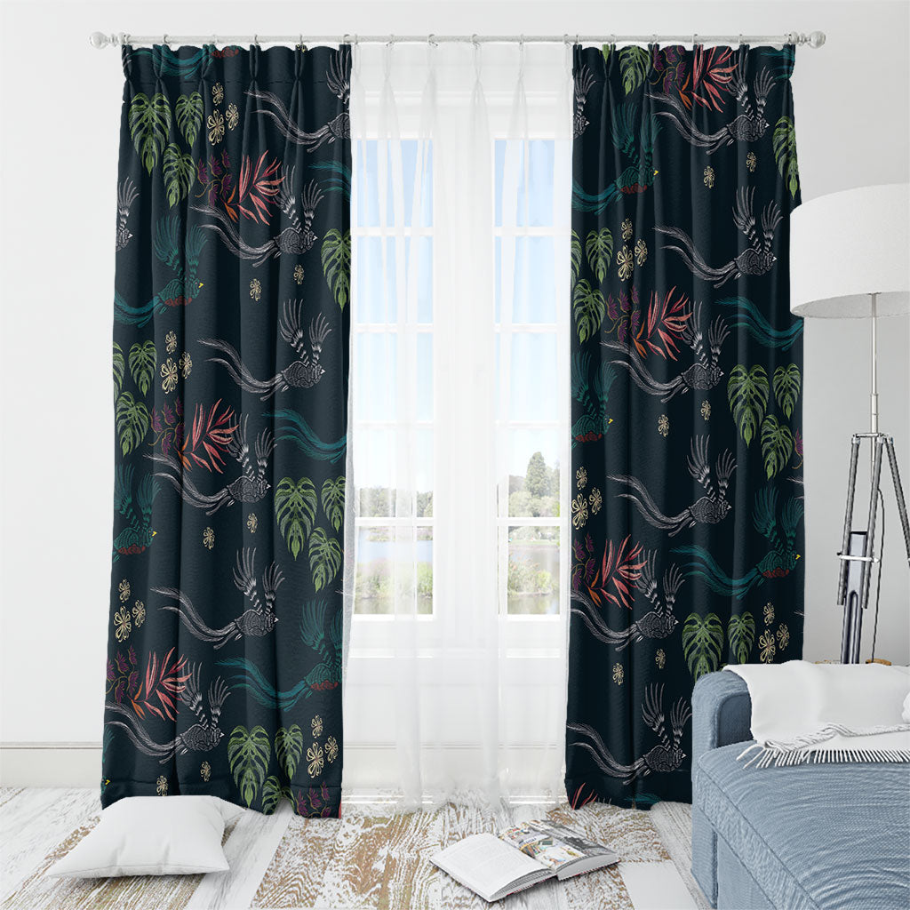 Guatemala Quetzal Bird Pattern Window Curtain Embroidery Effect