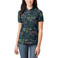 Guatemala Quetzal Bird Pattern Women Polo Shirt Embroidery Effect