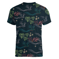 Guatemala Quetzal Bird Pattern Women V-Neck T-Shirt Embroidery Effect