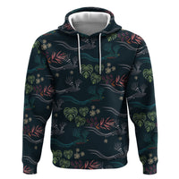 Guatemala Quetzal Bird Pattern Zip Hoodie Embroidery Effect