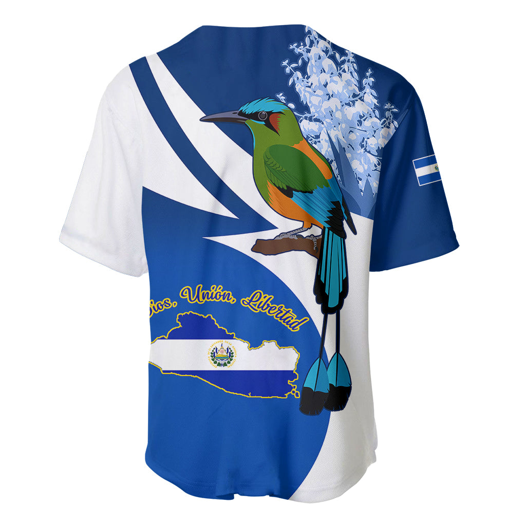 El Salvador Independence Day Baseball Jersey Motmot With Flor De Izote - Wonder Print Shop