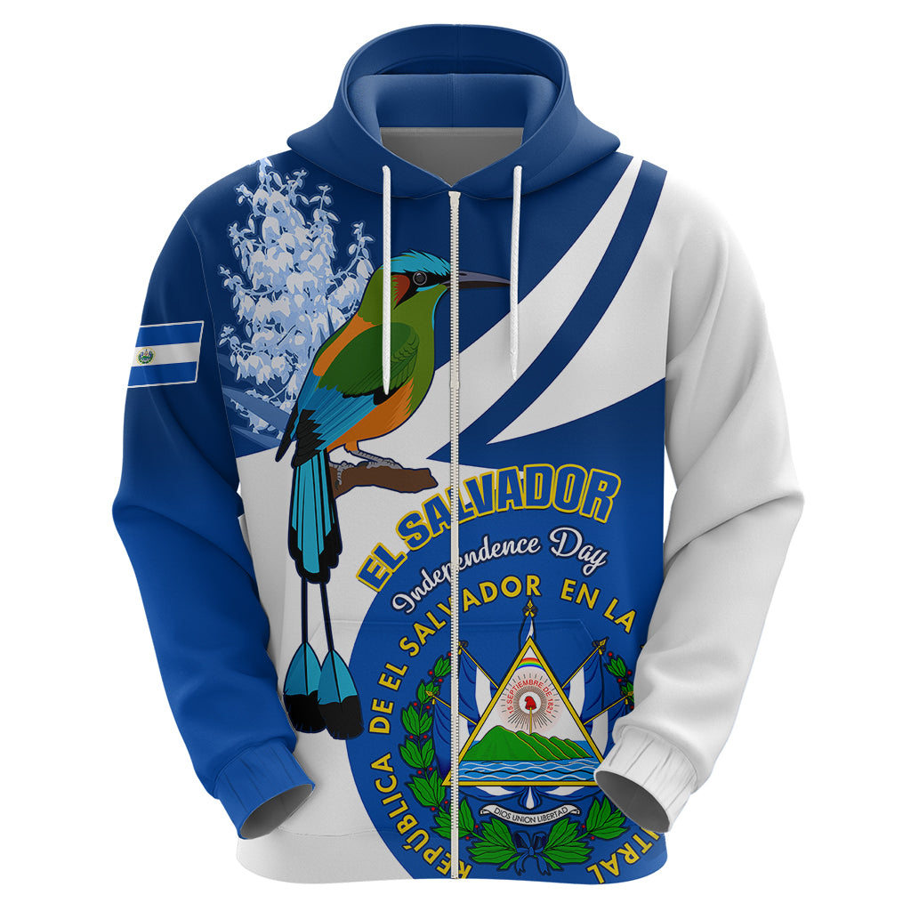 El Salvador Independence Day Hoodie Motmot With Flor De Izote - Wonder Print Shop