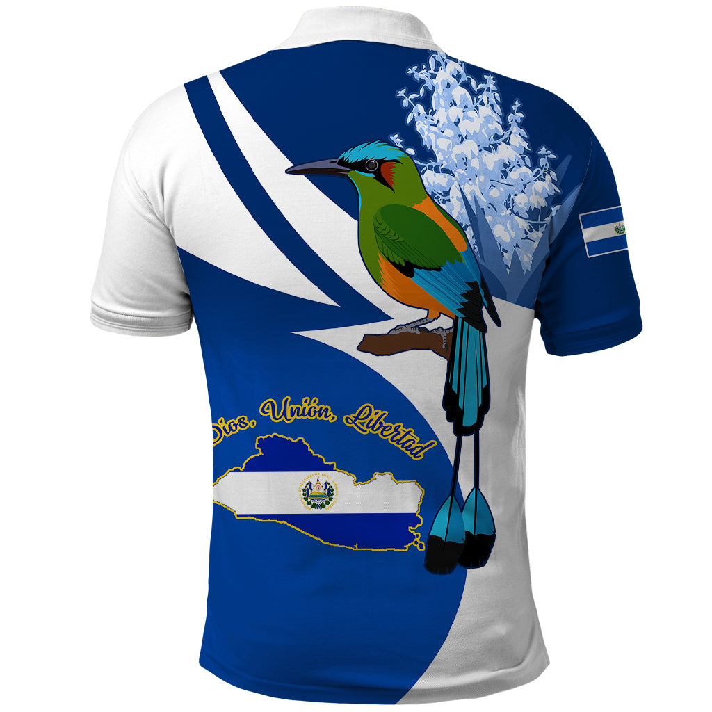 El Salvador Independence Day Polo Shirt Motmot With Flor De Izote - Wonder Print Shop