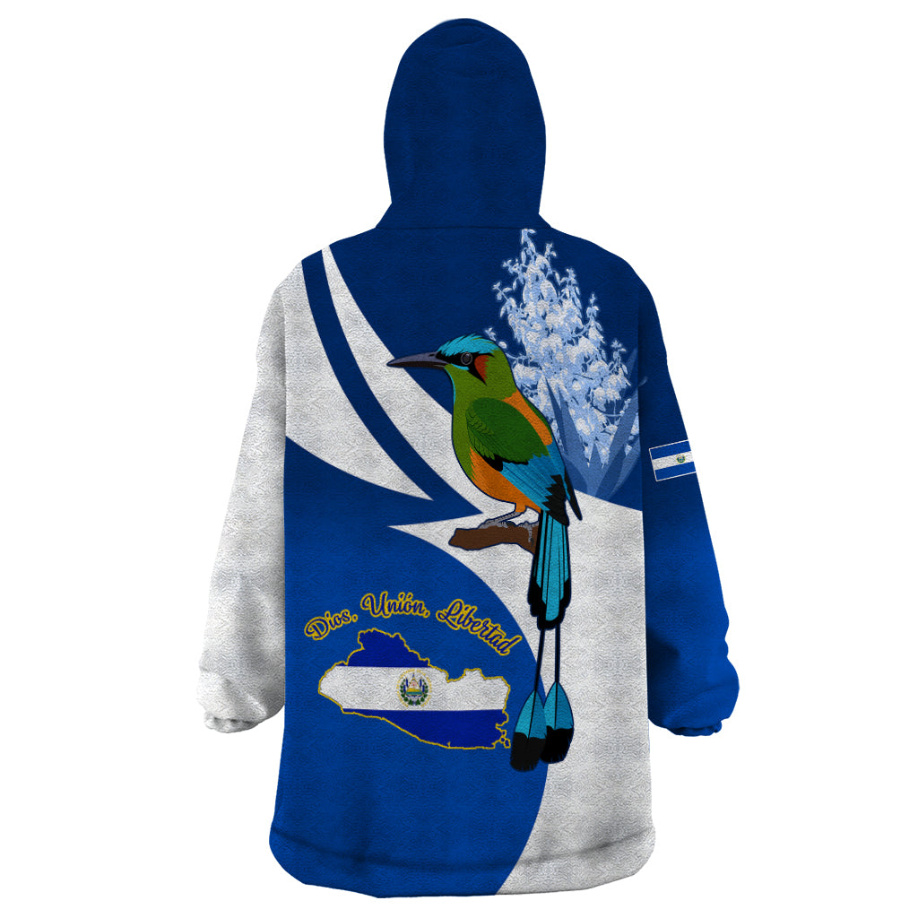 El Salvador Independence Day Wearable Blanket Hoodie Motmot With Flor De Izote - Wonder Print Shop