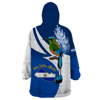 El Salvador Independence Day Wearable Blanket Hoodie Motmot With Flor De Izote - Wonder Print Shop