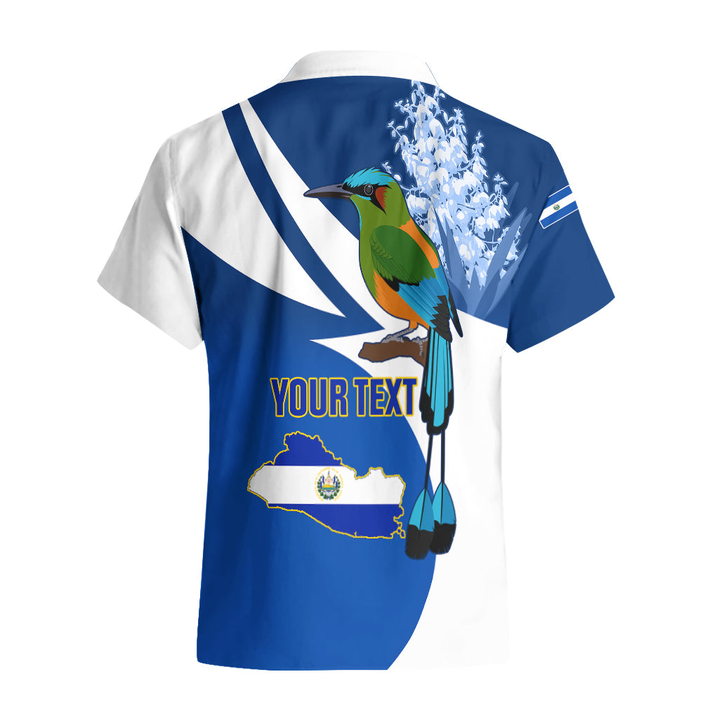 Personalised El Salvador Independence Day Hawaiian Shirt Motmot With Flor De Izote - Wonder Print Shop