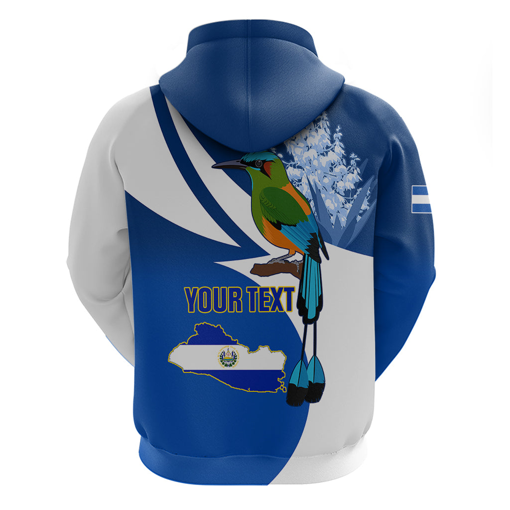 Personalised El Salvador Independence Day Hoodie Motmot With Flor De Izote - Wonder Print Shop