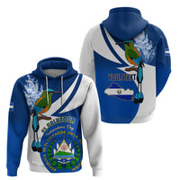 Personalised El Salvador Independence Day Hoodie Motmot With Flor De Izote - Wonder Print Shop