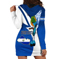 Personalised El Salvador Independence Day Hoodie Dress Motmot With Flor De Izote - Wonder Print Shop