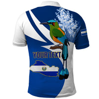 Personalised El Salvador Independence Day Polo Shirt Motmot With Flor De Izote - Wonder Print Shop