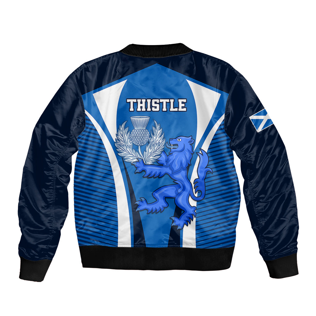 Scotland Rugby Bomber Jacket Thistle With Scottish Lion - Wonder Print Shop