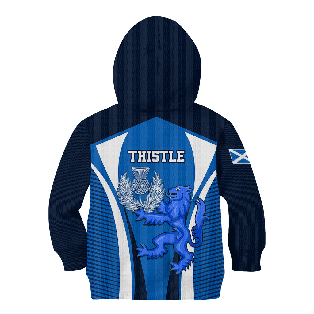 Scotland Rugby Kid Hoodie Thistle With Scottish Lion - Wonder Print Shop