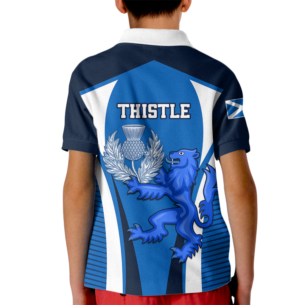 Scotland Rugby Kid Polo Shirt Thistle With Scottish Lion - Wonder Print Shop