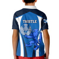 Scotland Rugby Kid Polo Shirt Thistle With Scottish Lion - Wonder Print Shop