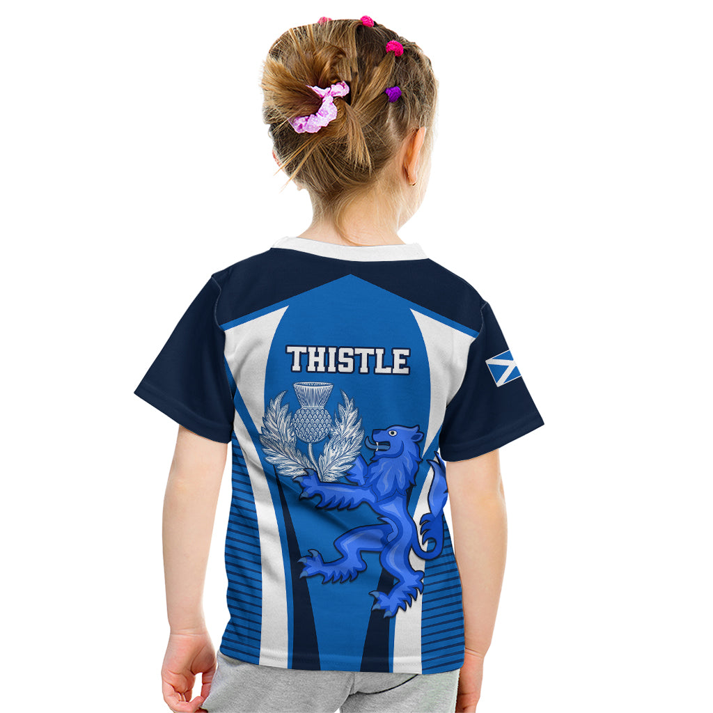 Scotland Rugby Kid T Shirt Thistle With Scottish Lion - Wonder Print Shop