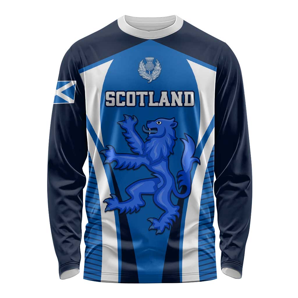 Scotland Rugby Long Sleeve Shirt Thistle With Scottish Lion LT01