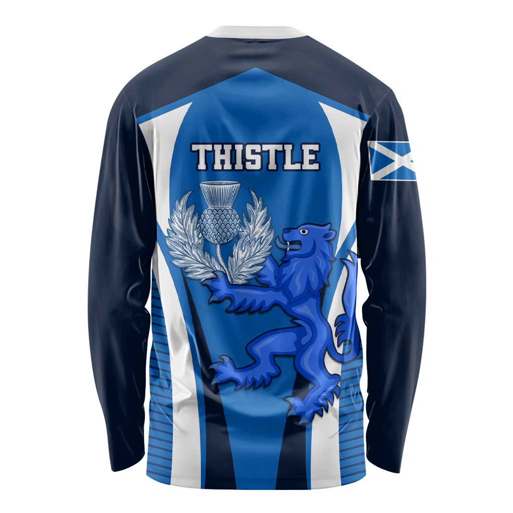 Scotland Rugby Long Sleeve Shirt Thistle With Scottish Lion LT01
