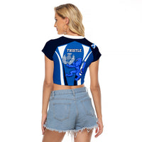 Scotland Rugby Raglan Cropped T Shirt Thistle With Scottish Lion - Wonder Print Shop