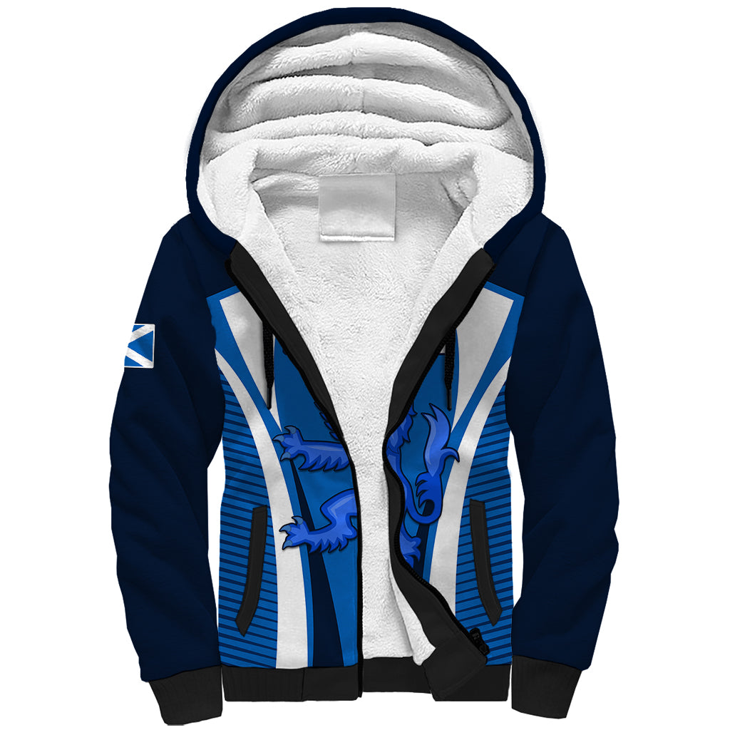 Scotland Rugby Sherpa Hoodie Thistle With Scottish Lion - Wonder Print Shop