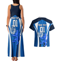 Custom Scotland Rugby Couples Matching Tank Maxi Dress and Hawaiian Shirt Thistle With Scottish Lion - Wonder Print Shop