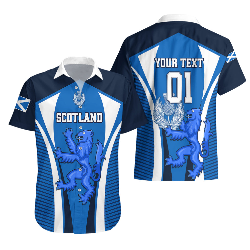 Custom Scotland Rugby Hawaiian Shirt Thistle With Scottish Lion - Wonder Print Shop