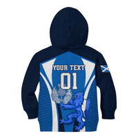 Custom Scotland Rugby Kid Hoodie Thistle With Scottish Lion - Wonder Print Shop