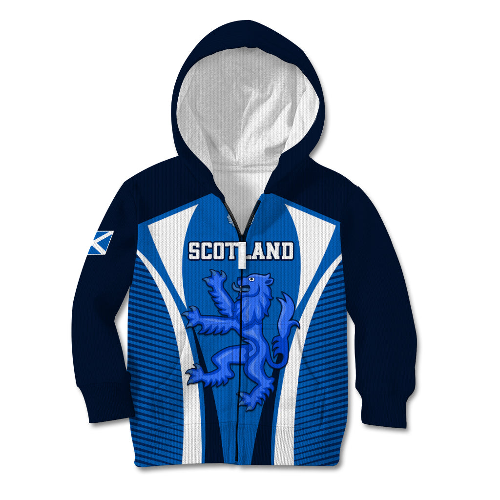 Custom Scotland Rugby Kid Hoodie Thistle With Scottish Lion - Wonder Print Shop