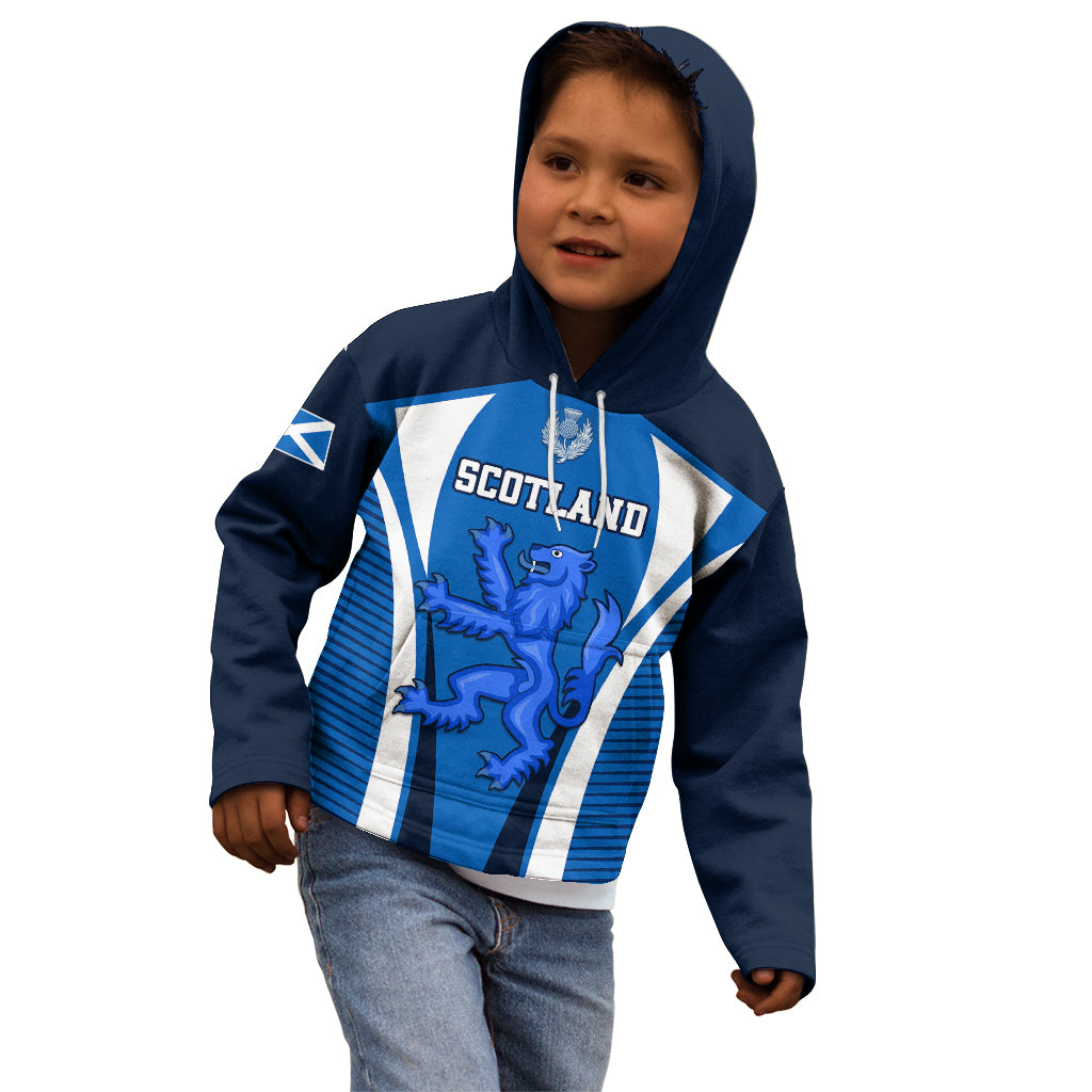 Custom Scotland Rugby Kid Hoodie Thistle With Scottish Lion - Wonder Print Shop