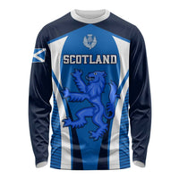 Custom Scotland Rugby Long Sleeve Shirt Thistle With Scottish Lion LT01