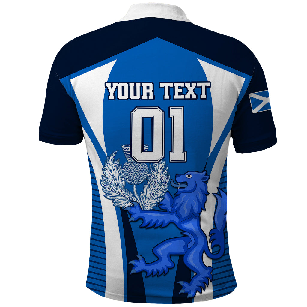 Custom Scotland Rugby Polo Shirt Thistle With Scottish Lion - Wonder Print Shop