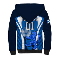Custom Scotland Rugby Sherpa Hoodie Thistle With Scottish Lion - Wonder Print Shop