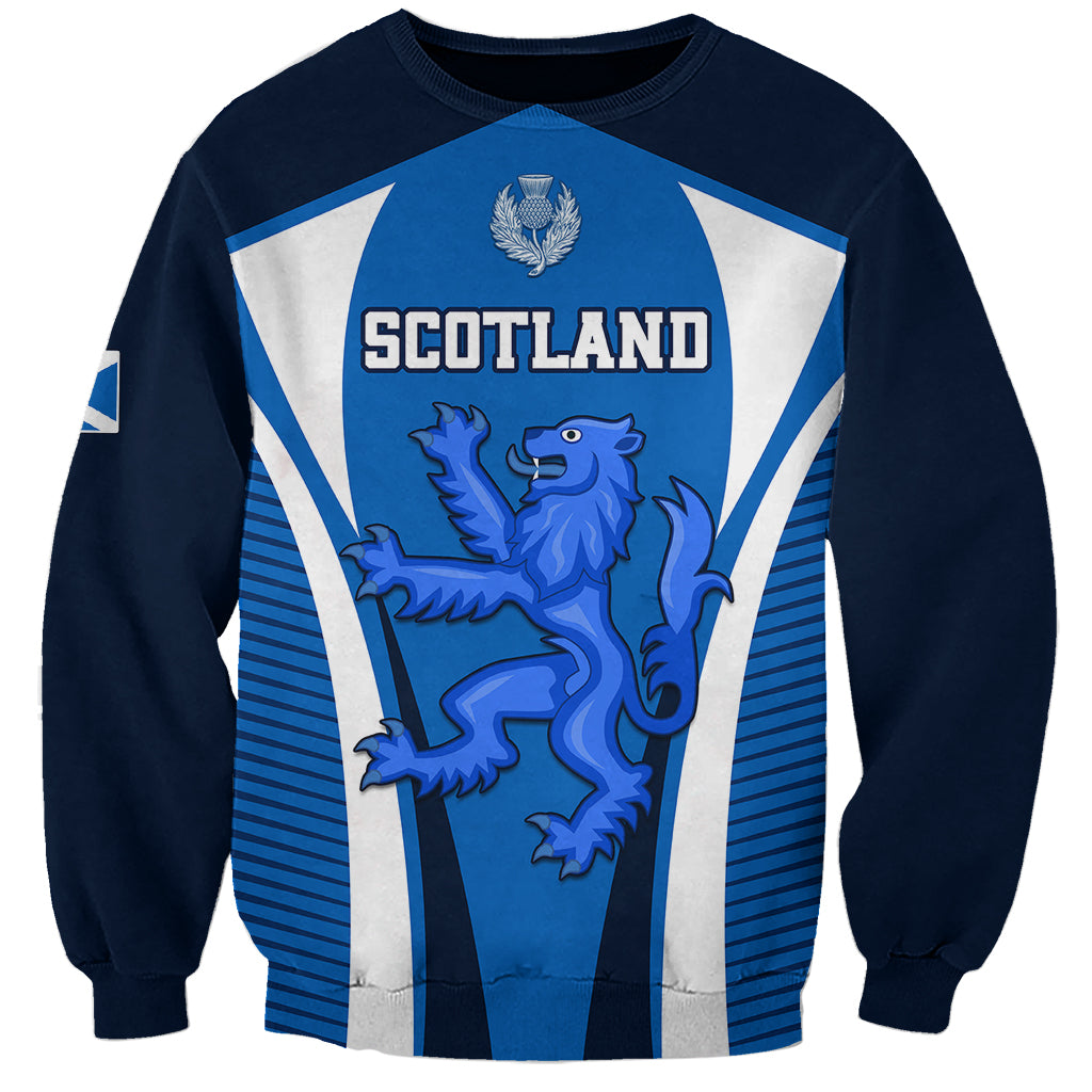Custom Scotland Rugby Sweatshirt Thistle With Scottish Lion - Wonder Print Shop