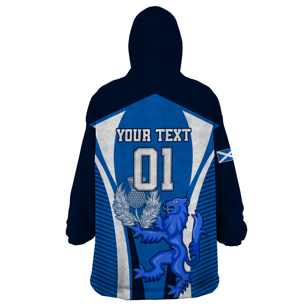 Custom Scotland Rugby Wearable Blanket Hoodie Thistle With Scottish Lion - Wonder Print Shop