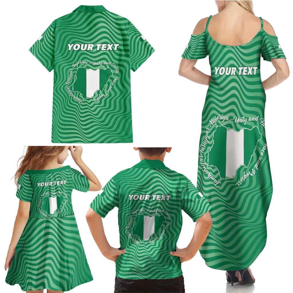 Personalized Nigeria Family Matching Summer Maxi Dress and Hawaiian Shirt Jamhuriyar Tarayyar Najeriya - Wonder Print Shop
