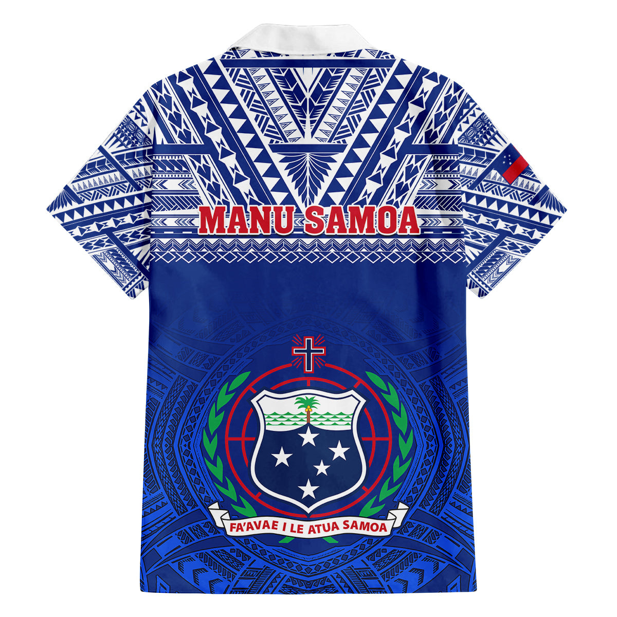 Samoa Rugby Family Matching Long Sleeve Bodycon Dress and Hawaiian Shirt Manu Samoa Polynesian Tatoo Pattern - Wonder Print Shop