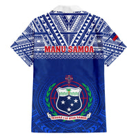 Samoa Rugby Family Matching Long Sleeve Bodycon Dress and Hawaiian Shirt Manu Samoa Polynesian Tatoo Pattern - Wonder Print Shop