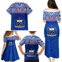Samoa Rugby Family Matching Puletasi Dress and Hawaiian Shirt Manu Samoa Polynesian Tatoo Pattern - Wonder Print Shop