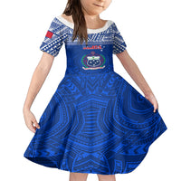 Samoa Rugby Family Matching Short Sleeve Bodycon Dress and Hawaiian Shirt Manu Samoa Polynesian Tatoo Pattern - Wonder Print Shop