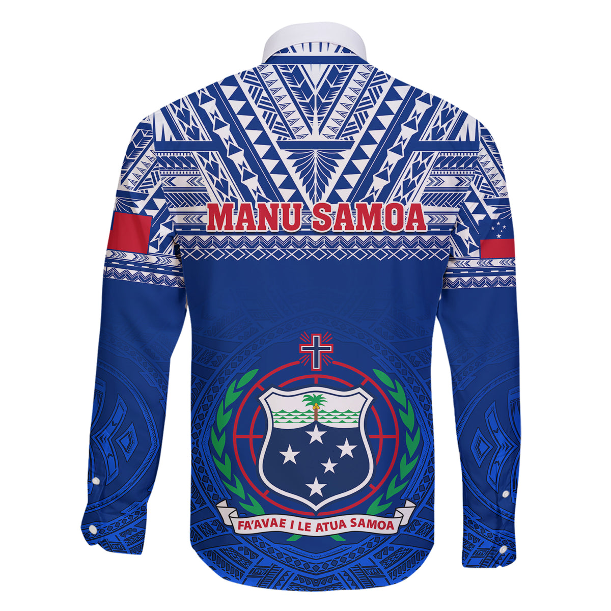 Samoa Rugby Family Matching Short Sleeve Bodycon Dress and Hawaiian Shirt Manu Samoa Polynesian Tatoo Pattern - Wonder Print Shop