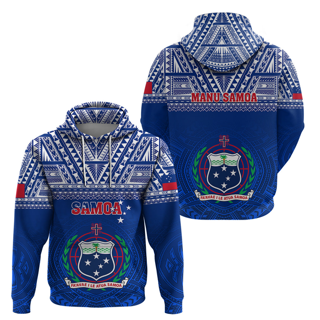Samoa Rugby Hoodie Manu Samoa Polynesian Tatoo Pattern - Wonder Print Shop
