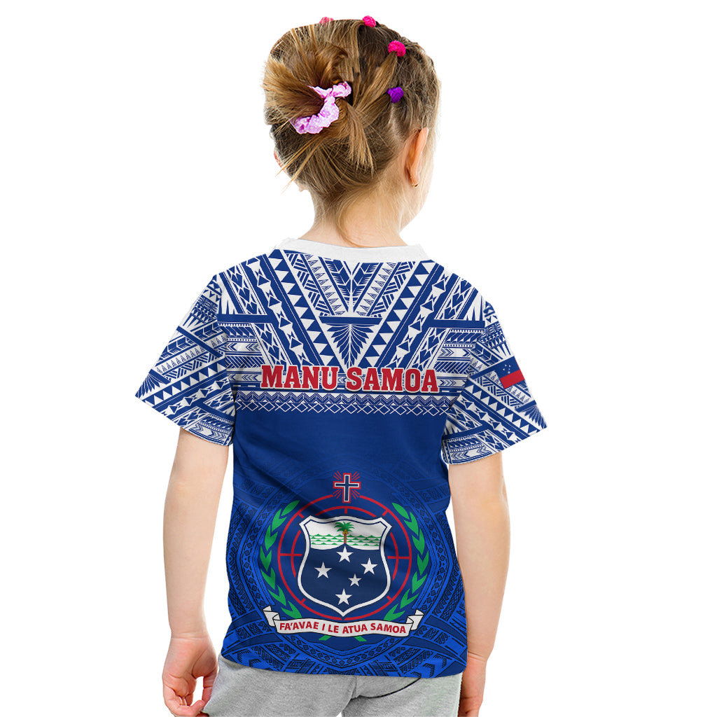 Samoa Rugby Kid T Shirt Manu Samoa Polynesian Tatoo Pattern - Wonder Print Shop