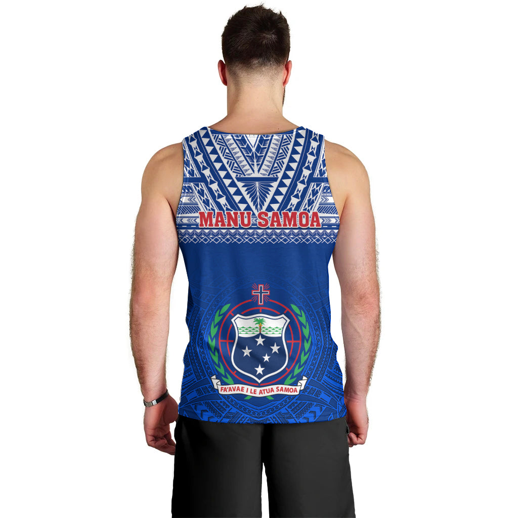 Samoa Rugby Men Tank Top Manu Samoa Polynesian Tatoo Pattern - Wonder Print Shop