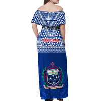 Samoa Rugby Off Shoulder Maxi Dress Manu Samoa Polynesian Tatoo Pattern - Wonder Print Shop