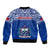 Samoa Rugby Sleeve Zip Bomber Jacket Manu Samoa Polynesian Tatoo Pattern - Wonder Print Shop